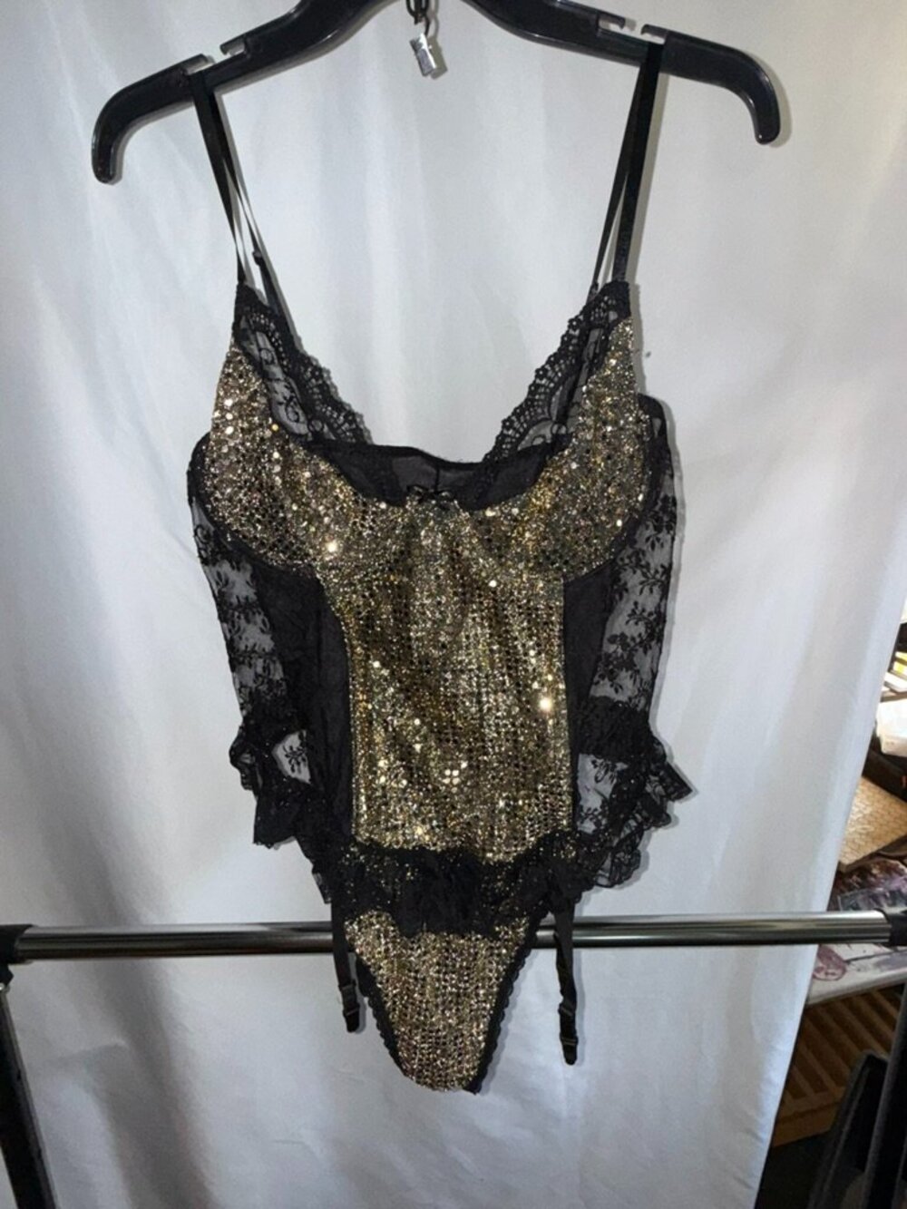Vintage Sequin Bodysuit Unknown Size XL